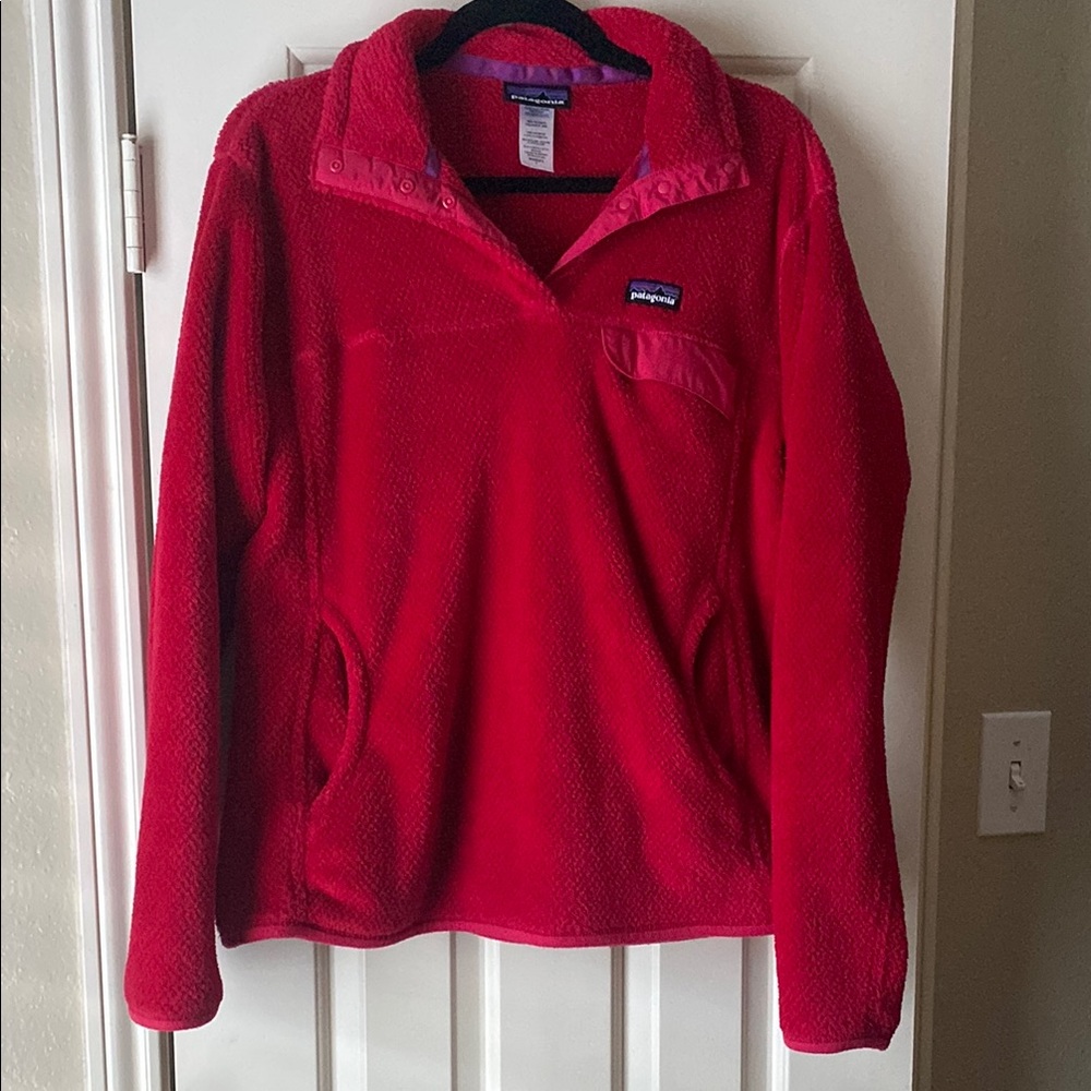 Patagonia Red Cowl Neck Sweater